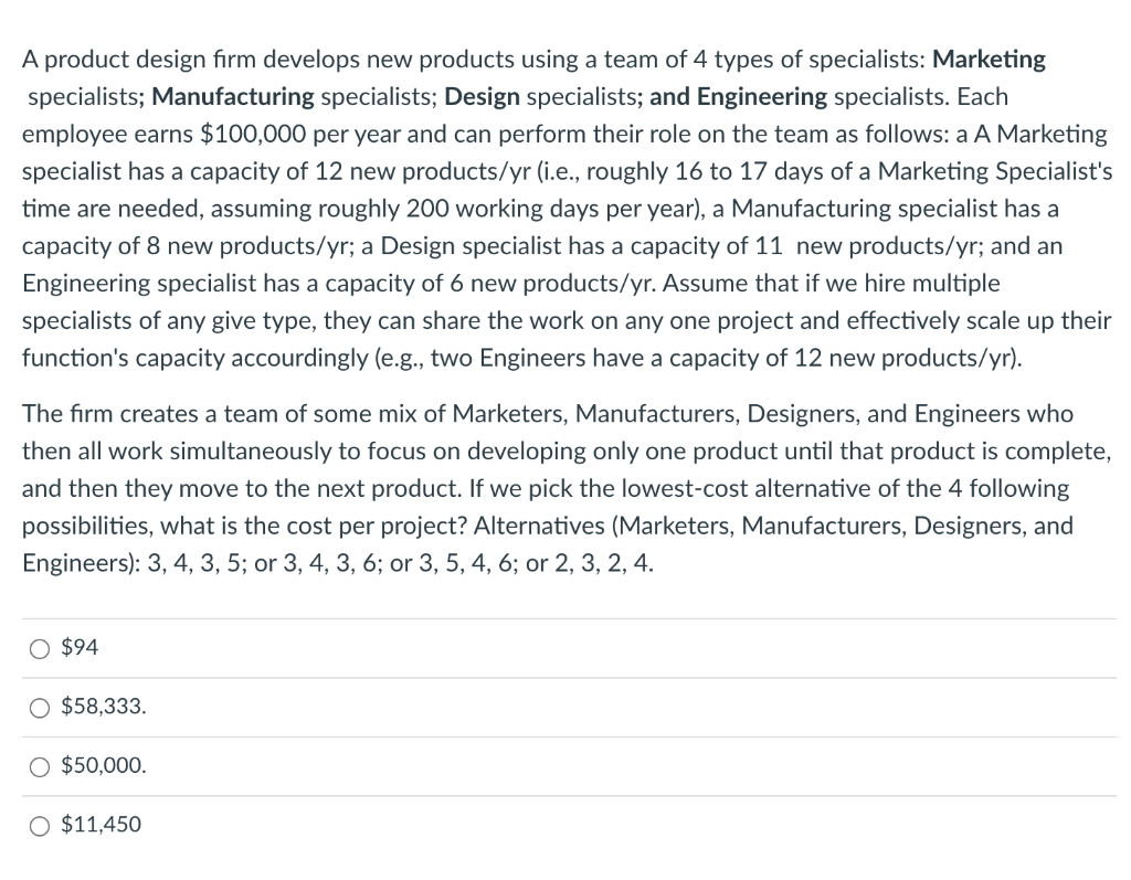 A product design firm develops new products using