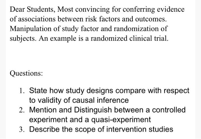 Dear Students, Most convincing for conferring