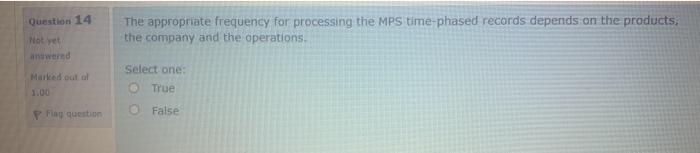 Question 14 The appropriate frequency for