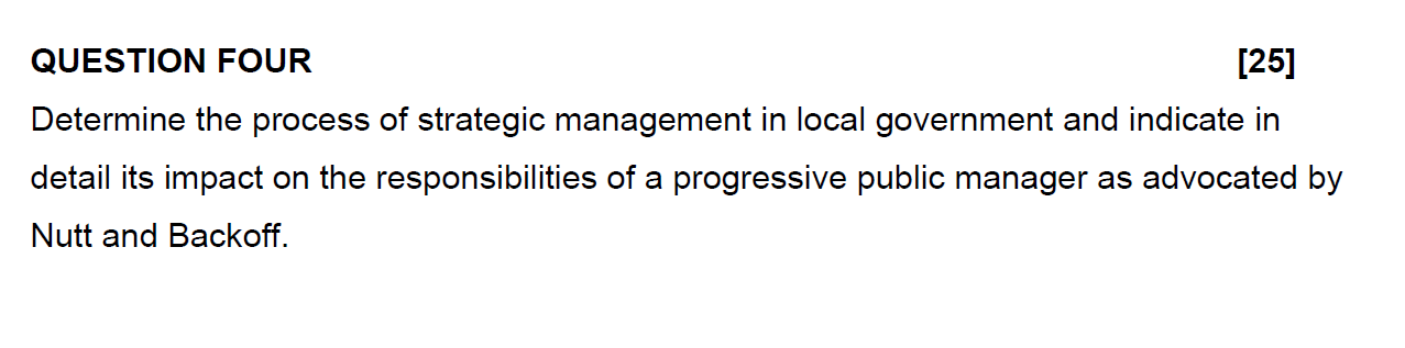 QUESTION FOUR [25] Determine the process of