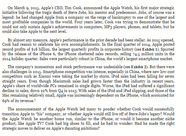 Evaluate Apples strategy for Apple-watch. Has Tim