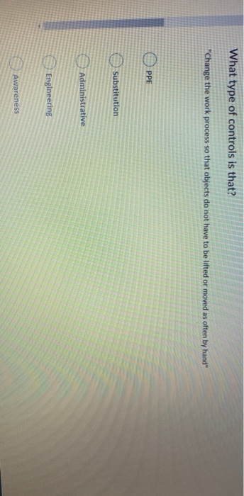 What type of controls is that? "Change the work