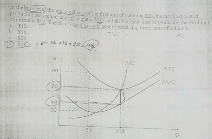 27 in the short run the marginal cost of the