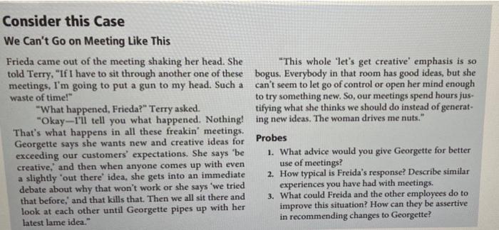 Consider this Case We Can't Go on Meeting Like