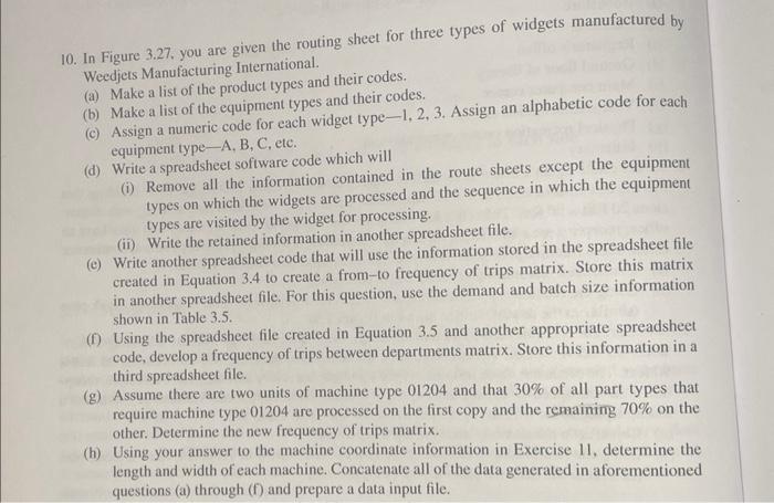 10. In Figure 3.27, you are given the routing