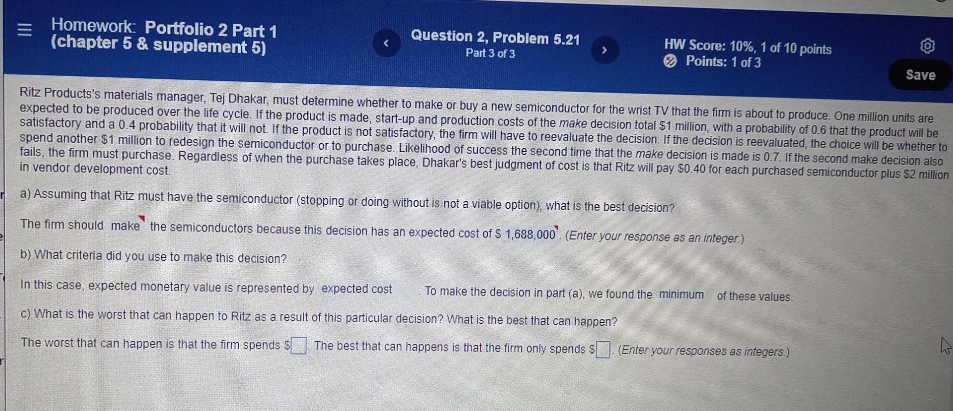 I need a professional answer. This question was