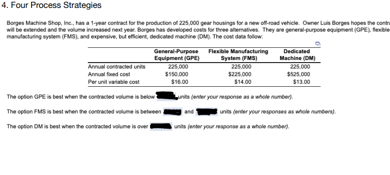 4. Four Process Strategies Borges Machine Shop,