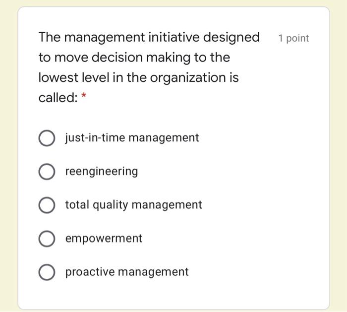 quality management answer question below NO.