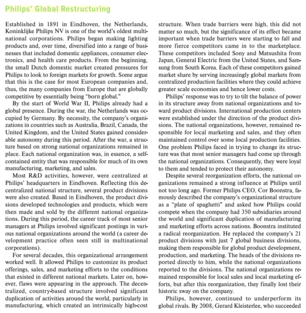 Read Philips Global Restructuring: Why did