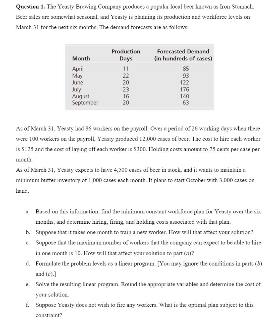 Using Excel where applicable Question 1. The
