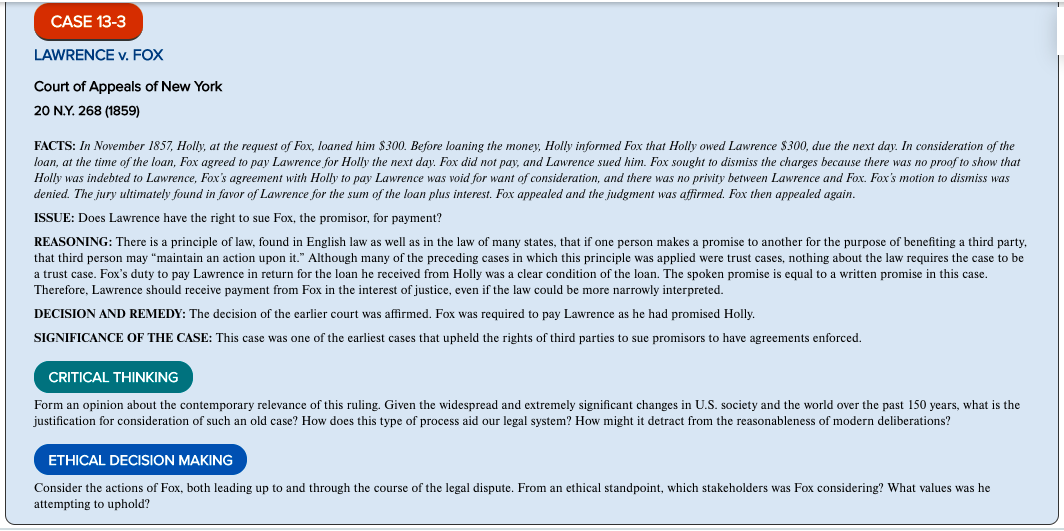 Chapter 13 Discussion - Third Party Beneficiary