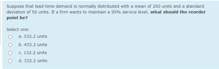 Suppose that lead-time demand is normally