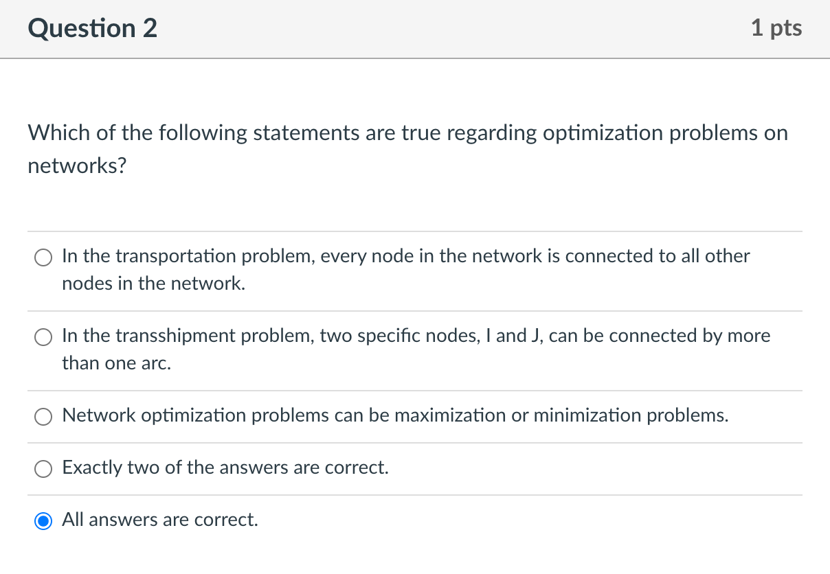 Question 2 1 pts Which of the following