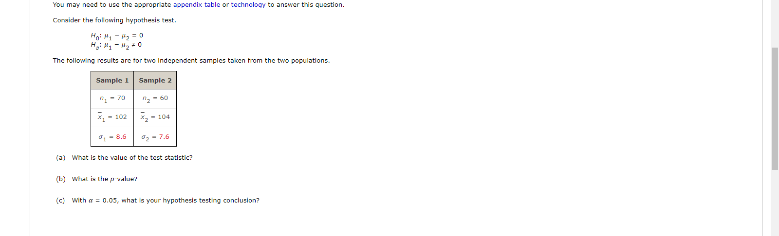 You may need to use the appropriate appendix