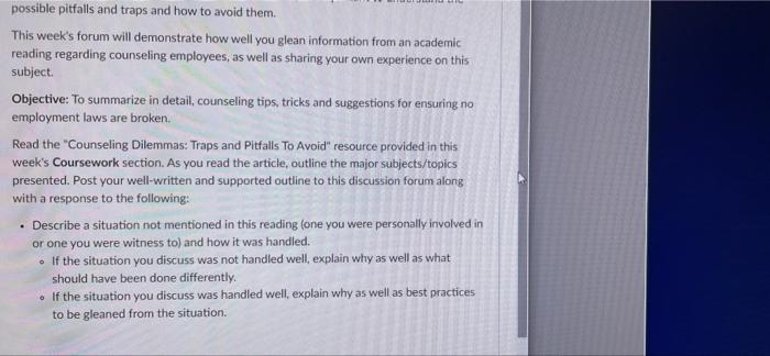 possible pitfalls and traps and how to avoid