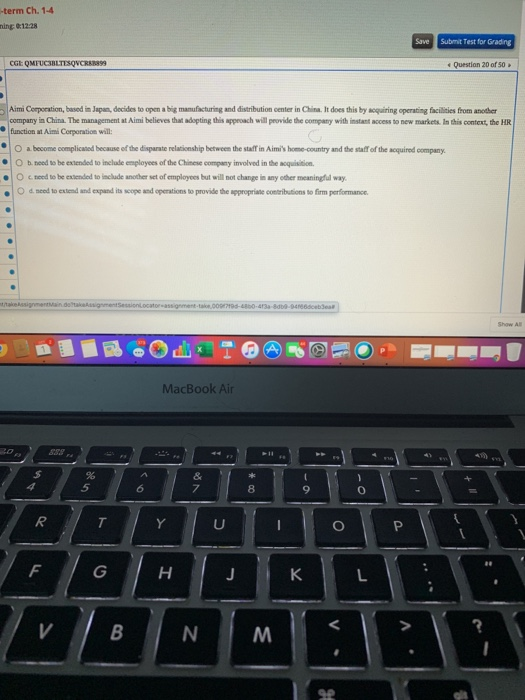 -term Ch. 1-4 ming :12:28 Save Submit Test for