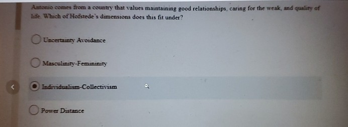 Antonio comes from a country that values