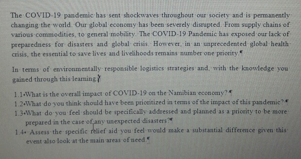 The COVID-19 pandemic has sent-shockwaves