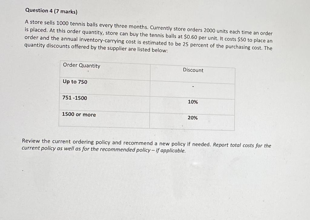 PLEASE QUICK I HAVE 1 HR!!!!!! Question 4 (7