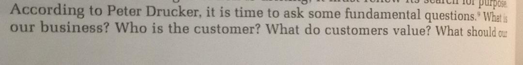 purp According to Peter Drucker, it is time to