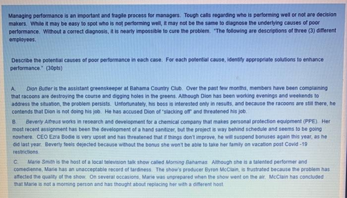 Managing performance is an important and fragile