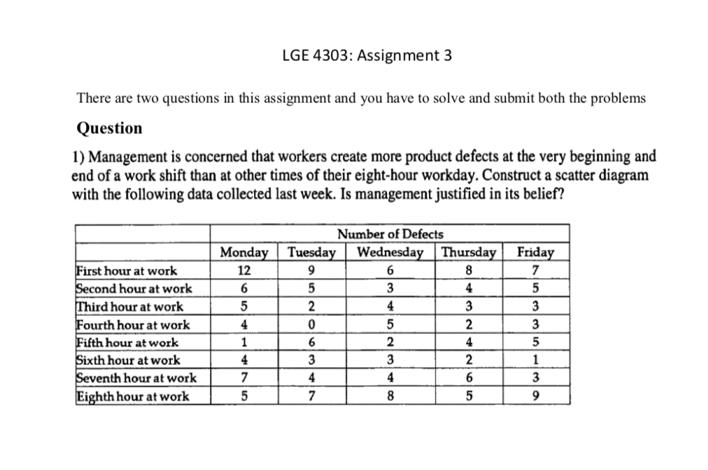 LGE 4303: Assignment 3 There are two questions in