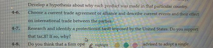 plz solve 4-6, 4-7 4-6. Develop a hypothesis