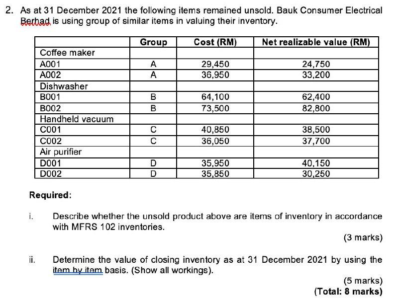 I need the answer as soon as possible 2. As at 31