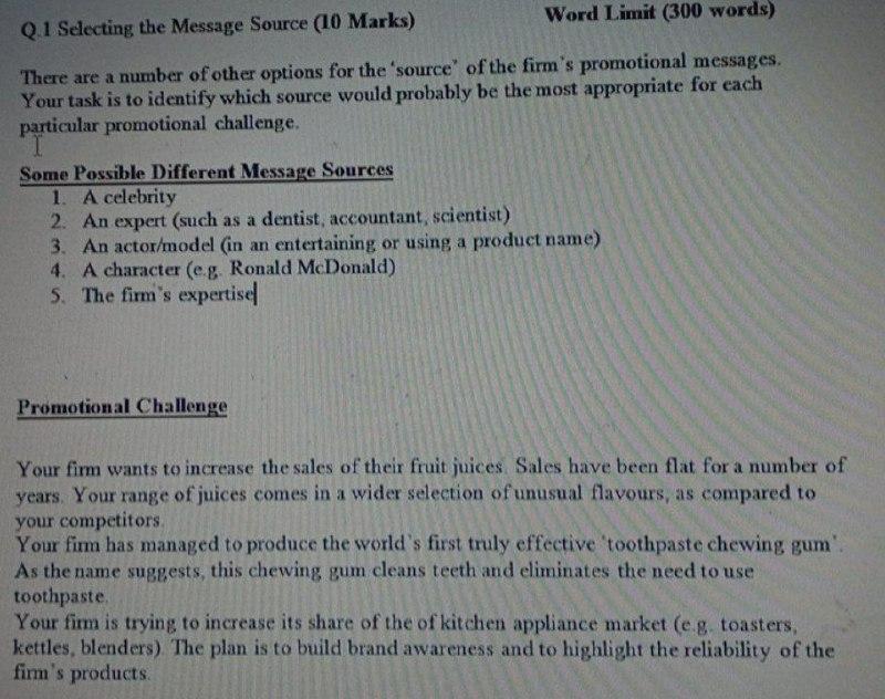 i need the answer quickly Word Limit (300 words)