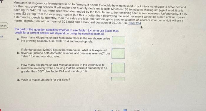 26.05 ok Monsanto sells genetically modified seed