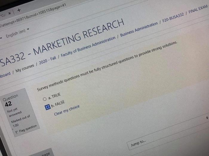 Wey methods questions must be fully structured