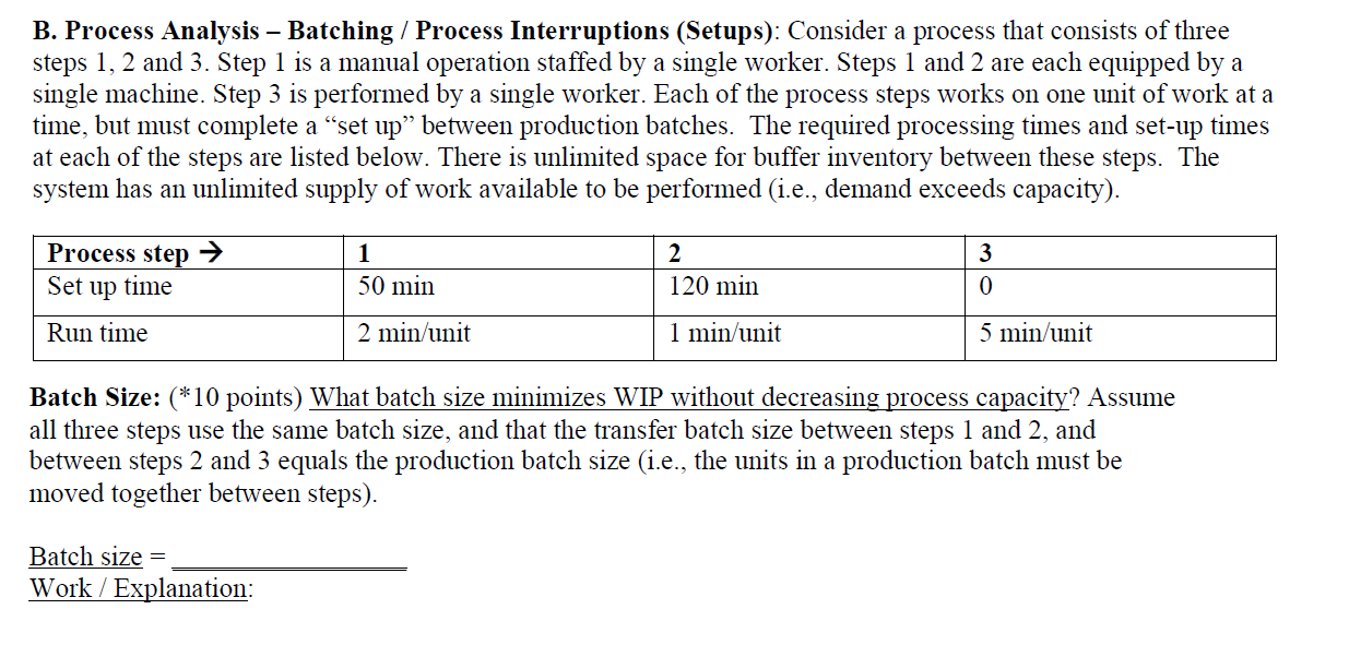 B. Process Analysis Batching / Process