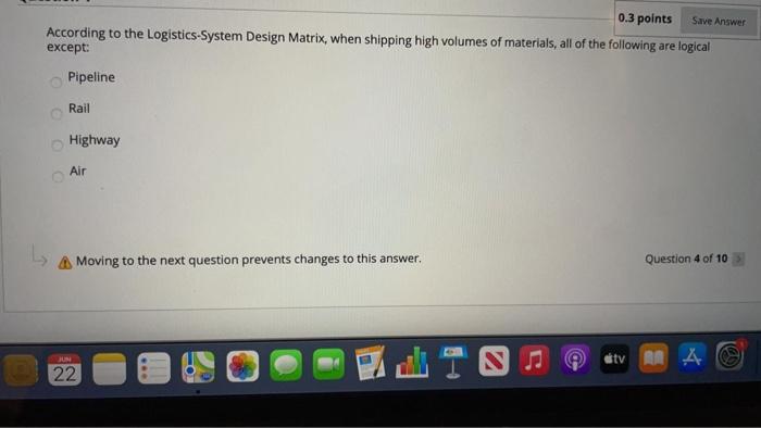 0.3 points According to the Logistics-System