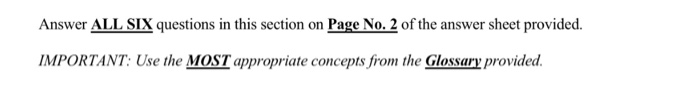 Answer ALL SIX questions in this section on Page