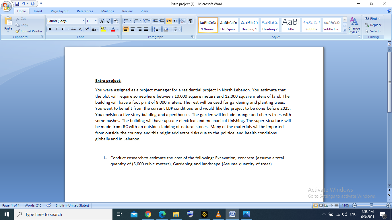 Cla Extra project (1) - Microsoft Word Home