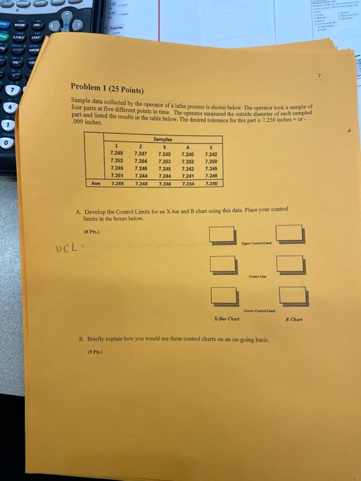 Problem 1 (25 Points) :- Sample data collected by
