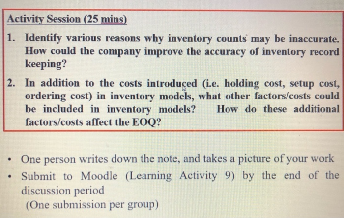 Activity Session (25 mins) 1. Identify various