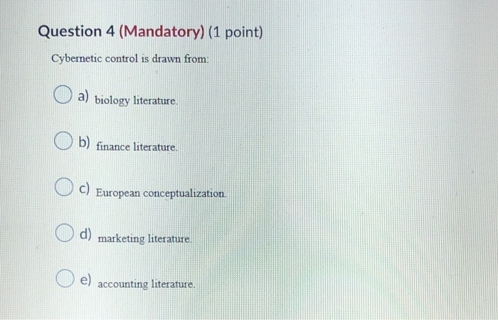 Question 10 (Mandatory) (1 point) The key