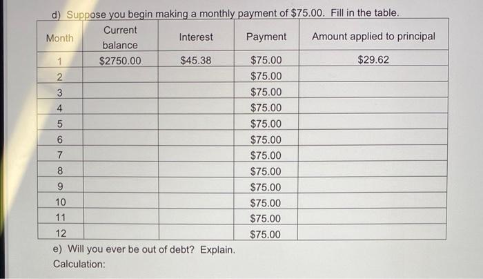 please solve a through f with work shown a) Will