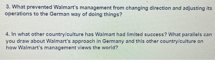 3. What prevented Walmart's management from
