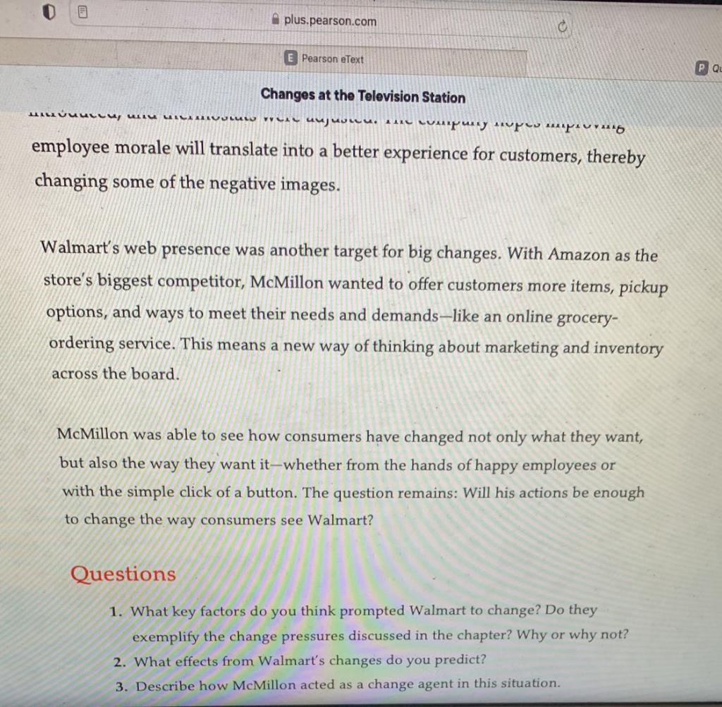 plus.pearson.com E Pearson eText Changes at the