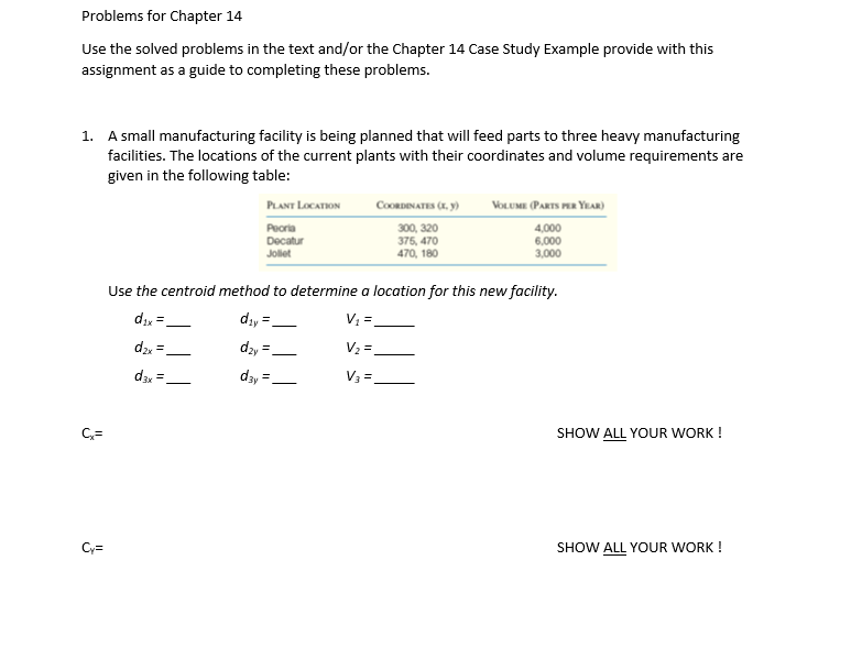Problems for Chapter 14 Use the solved problems