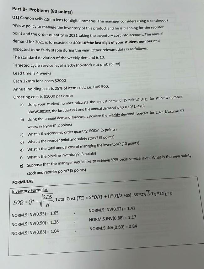 student id last digit: 7 Part B-Problems ( 80