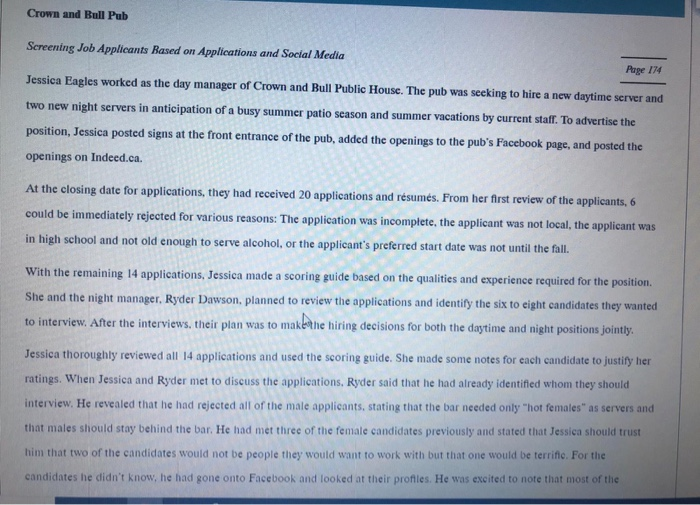 answer for these question Crown and Bull Pub