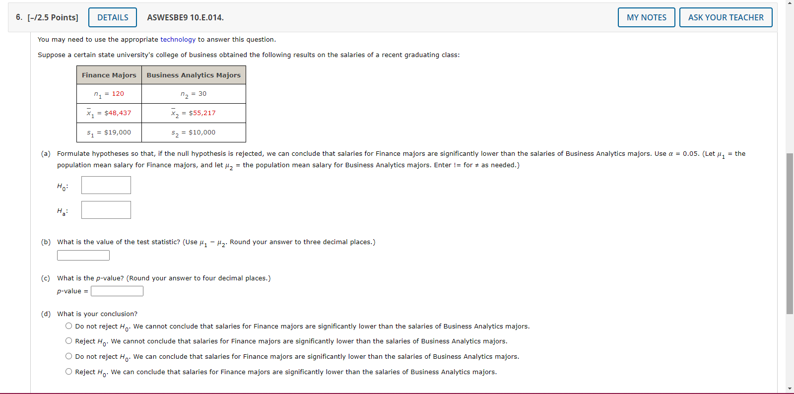 6. (-/2.5 Points] DETAILS ASWESBE9 10.E.014. MY