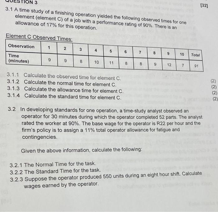 can i get a clear answer 3 3.1 A time study of a