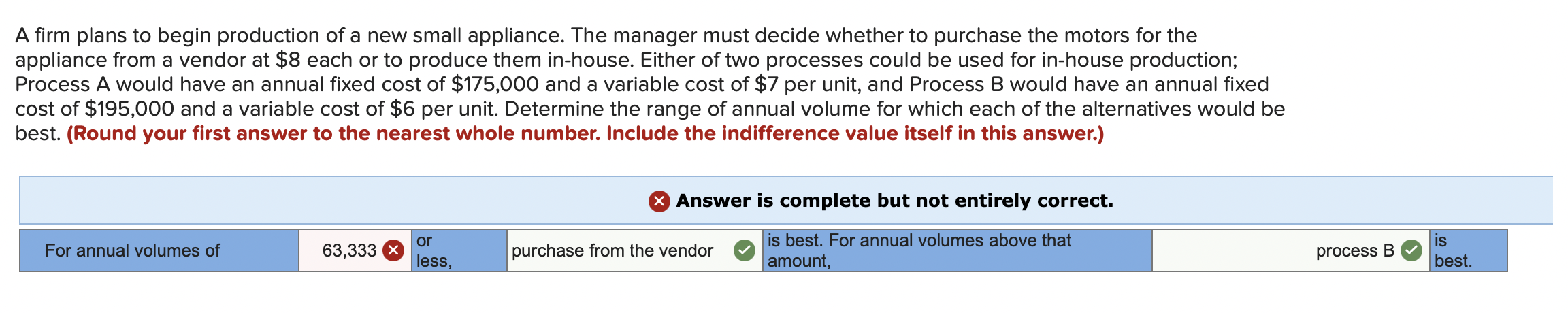Product forecasts and processing times on the