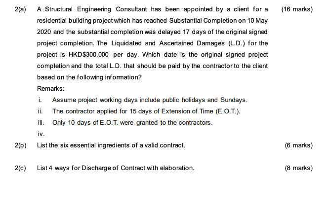 2(a) (16 marks) A Structural Engineering