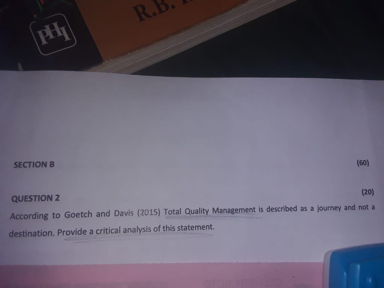 R. SECTION B (60) QUESTION 2 (20) According to