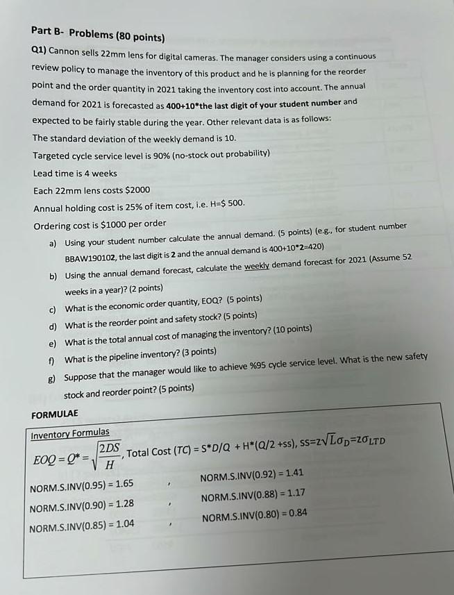 student id last digit: 7 Part B-Problems ( 80